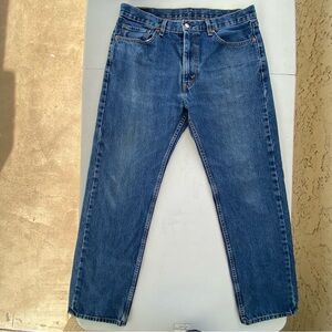 505 Levi's Strauss Jeans Mens Unisex Blue Zipper Classic Heavy Denim 36 32